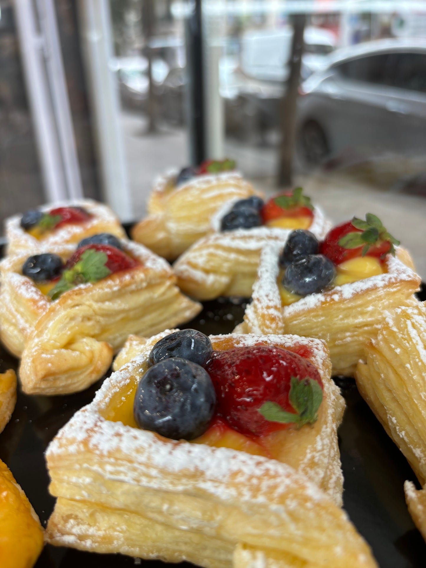 Triángulo de fruta con crema de naranja Sin lactosa y sin proteína de leche